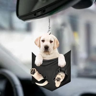 Autoanhänger Niedliches Haustier Mini Welpenform Innenraumschmuck Hängend Rückspiegel Auto Hängespielzeug Geschenk Autozubehör Werkzeuge Neu