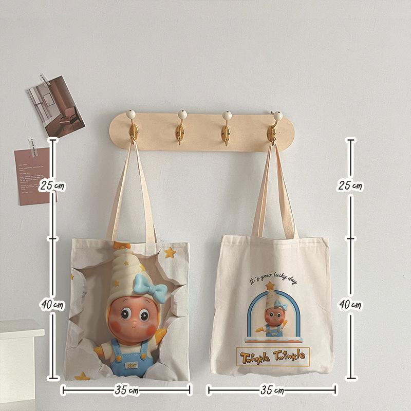 

Детская мультяшная холщовая сумка через плечо «Звездный человек» - Сумка большой вместимости для студентов и женщин 35*40 cm