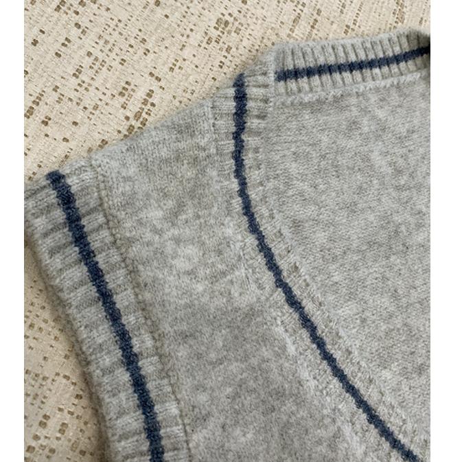 DIMANAF 2025 Plus Size Sweaters Vest Autumn Women Solid V-Neck Sweaters Knitting Loose Grey Sweater