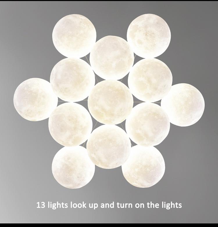 Bedroom Chandelier Nordic Lighting Modern Minimalist Creative Moon Bubble Lamp Living Room Dining Room Children's Room Planet Lighting