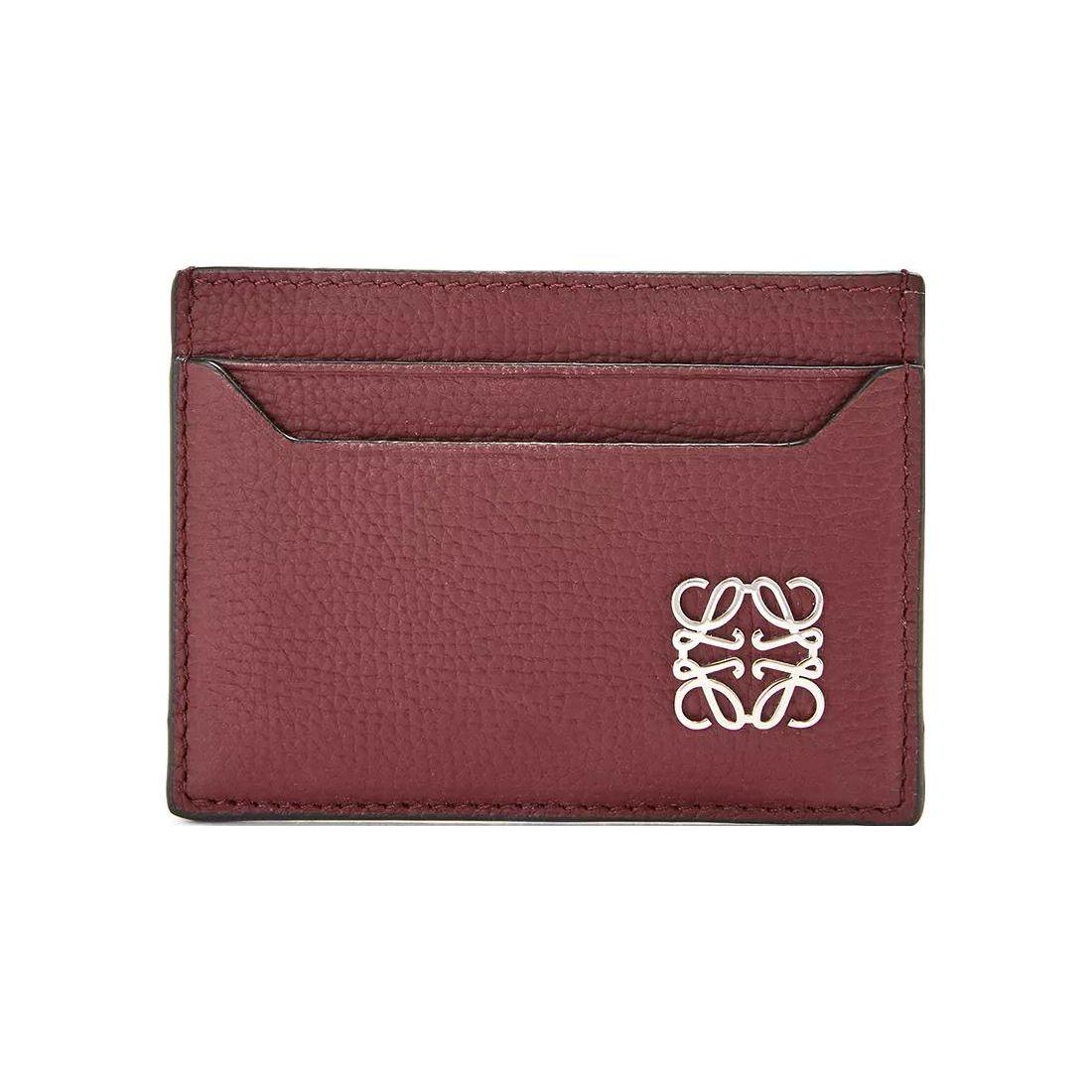 

Loewe Anagram Brand Metal Logo Solid Color Pebble Grain Cowhide Leather Card Holder Women Card Holder Berry C821075X01-6220 Box(Basic Set+Box)