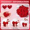 12Pcs Knitted Heart Hanging Pendant DIY Crochet Handmade Heart Tree Ornament Home Christmas Valentine's Day Wedding Party Decor