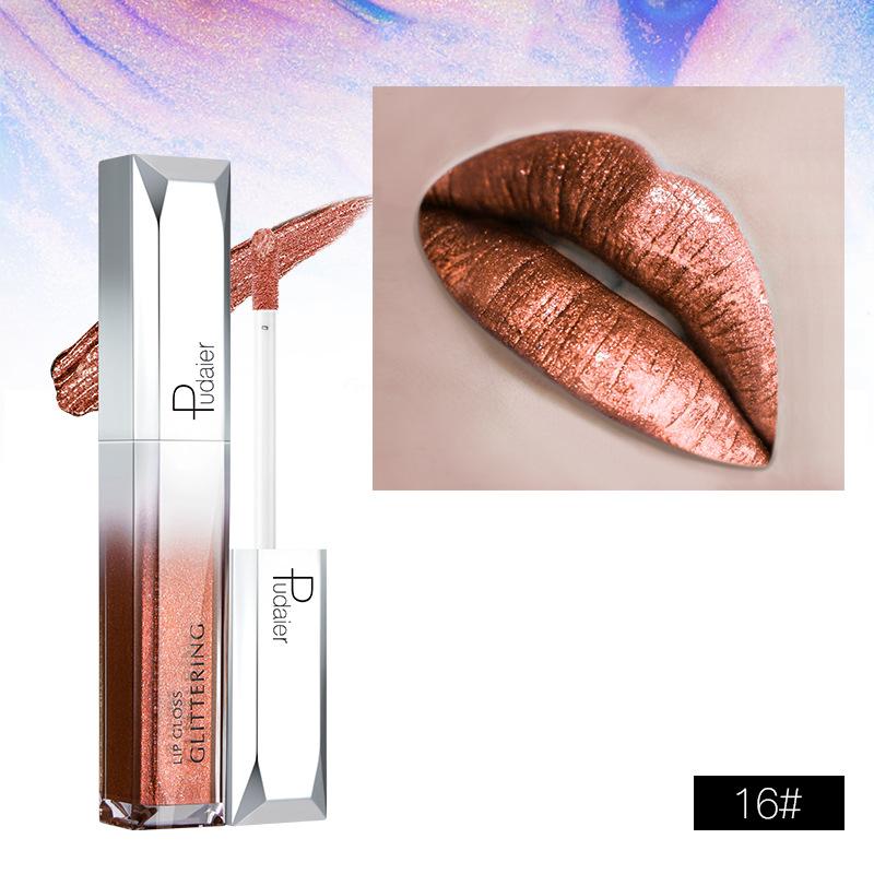 Pudaier Rossetto lucidalabbra idratante perlato Star Glitter Lip Gloss