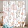 1pc seashell sea creatures shower curtain soft watercolor -   With Hooks Waterproof Mildew Proof Easy Install Washable