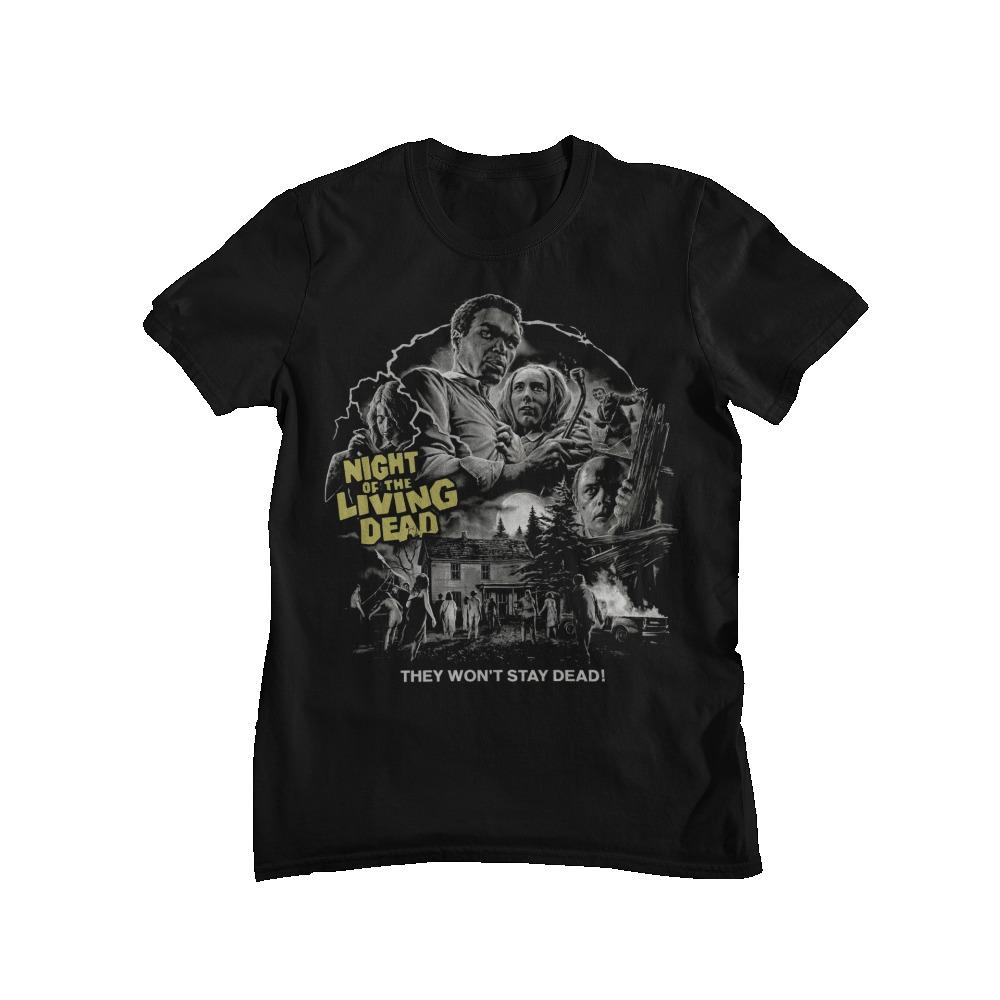 Night of The Living Dead Retro Zombie Horror Movie Graphic T-Shirt Men Casual Cotton Streetwear Tops