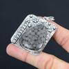 Easter Deal Sterling Silver Root Chakra Black Fossil Coral Gemstone Boho Pendant