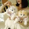 Weiche Plüschtasche Niedliche Simulierte Katze Designer Rucksack Damen Trendiger Rucksack Handtasche für Frau Schulrucksack Geschenke für Mädchen