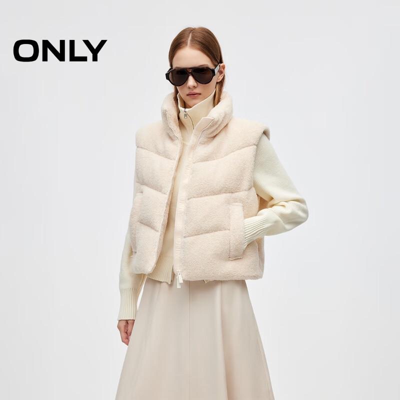 

ТОЛЬКО Женский 2025 Зимний Пушистый Теплый Плюшевый Короткий Пуховый Жилет со Стойкой M