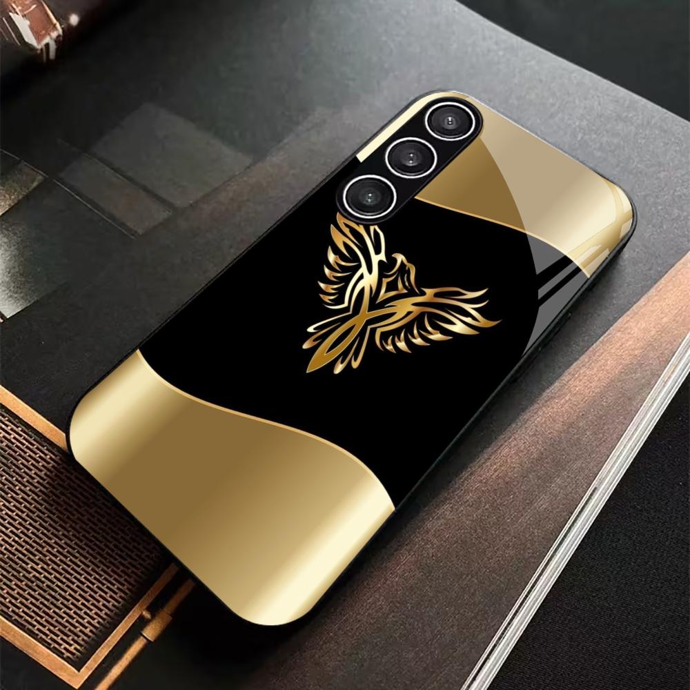 Brownish-black Birds PhoneCase Glass PhoneCase for Samsung Galaxy S26 S25 S24 S23 S22 S21 FE Ultra Plus Scratch Proof Smooth
