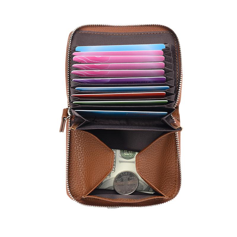 RFID Blocking Wallet for Men Women 12 Slot Card Holder Organizer with Zipper Pocket Anti-Theft ID Passport Credit Card Case