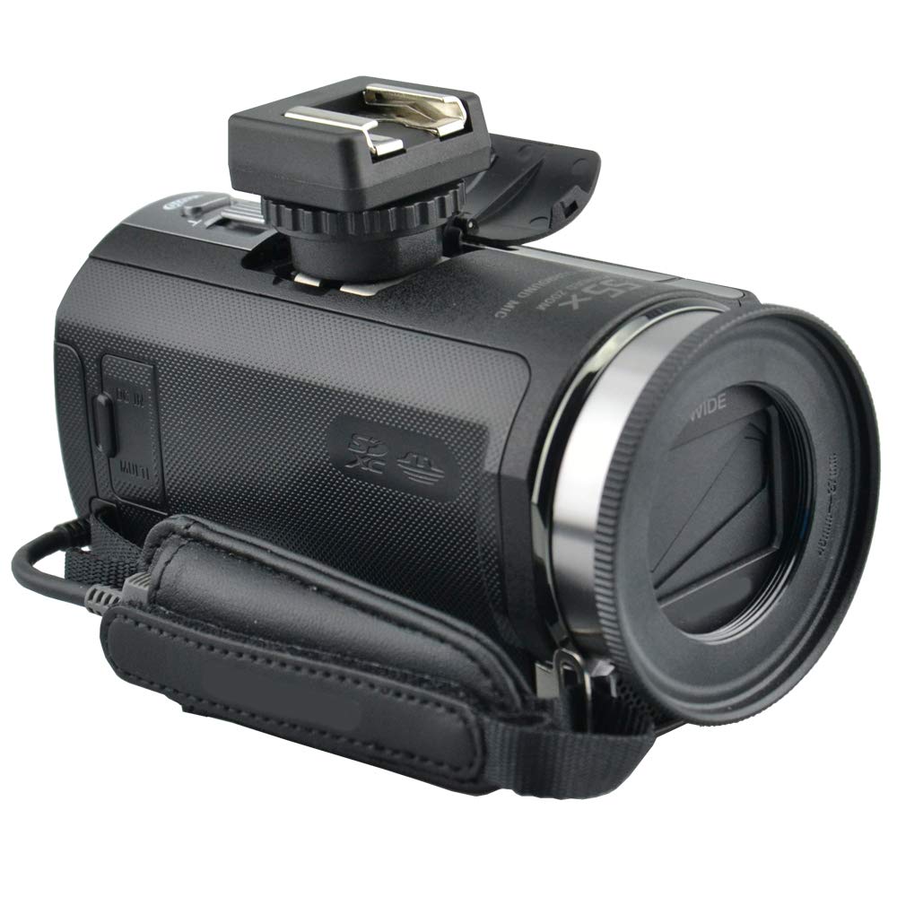 JJC Microphone & LED Light Cold Shoe Adapter Converter for Sony FDR-AX53, AX43, AX45, AX33, AX60, AX100, AX700, HDR-CX675, CX680, CX900, CX400E, CX510