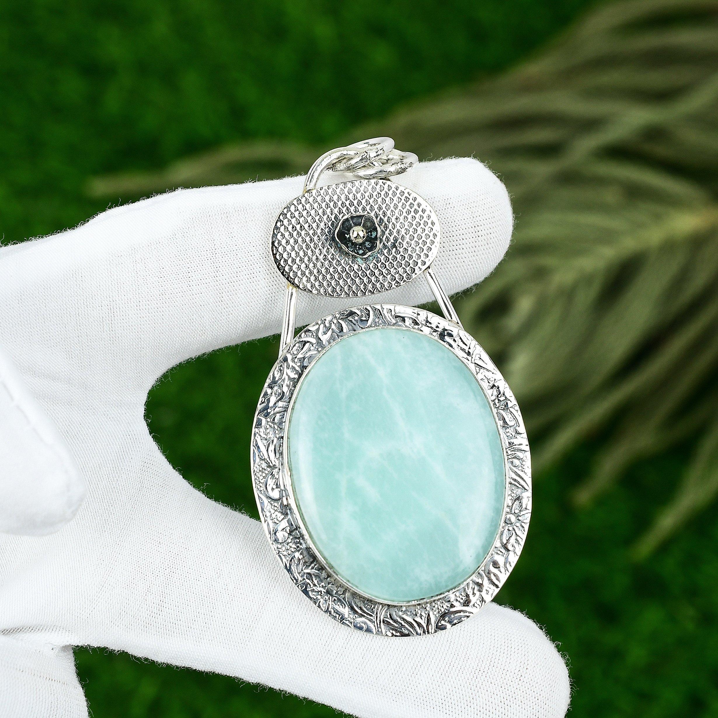 Сделка ко Дню матери Подвеска для дочери из стерлингового серебра 925 пробы с амазонитом