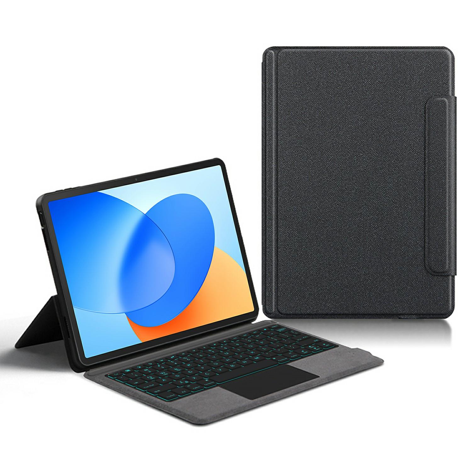 

For Huawei Hi MatePad 11.5 2024 Leather Case+Touchpad Bluetooth-Compatible Keyboard with Backlit A