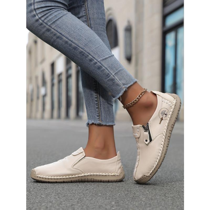 Autumn and Winter New Large-sized Zipper Men's Boots, Outdoor Casual Hand-stitched Work Boots