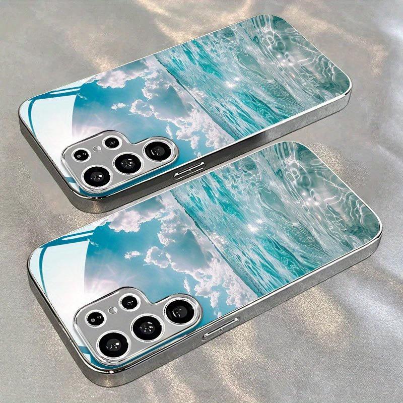 Galvanisierte goldene neue Handyhülle für Samsung Galaxy S26 Ultra S25 Plus S24 S23 S22 fe gehärtetes Glas Künstlerische Texturmuster