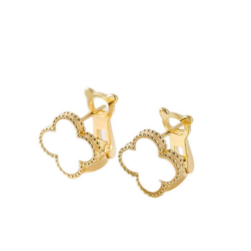 Fashion Simple Four-leaf Clover Earrings Classic Models Earrings Female Light Luxury Senior Sense of Ear Jewelry