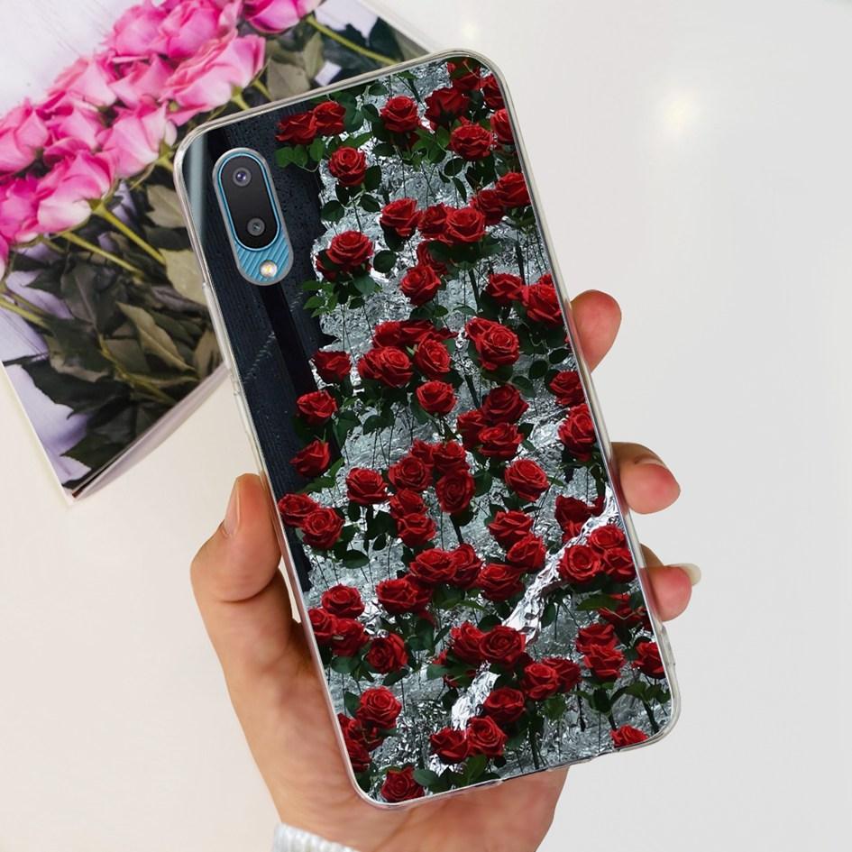For Samsung Galaxy A02 Case M02 Phone Cover Fashion Flower Clear Silicone Soft Funda on Samsung A02 GalaxyA02 SM-A022F Protector