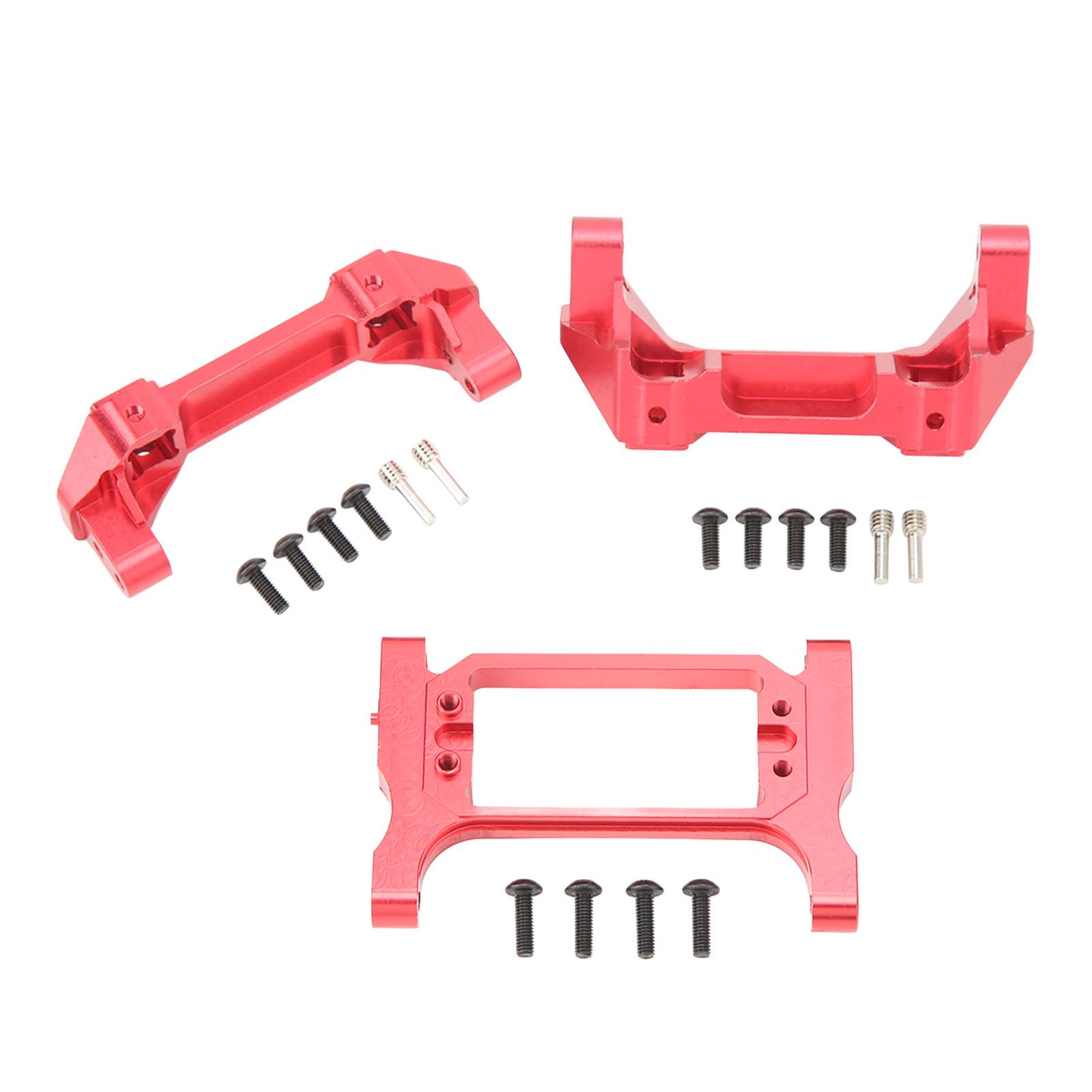 

RC Front Rear Bumper Mount Servo Mount Set Aluminum Alloy Bumper Mount Servo Mount for Traxxas 110 червоний