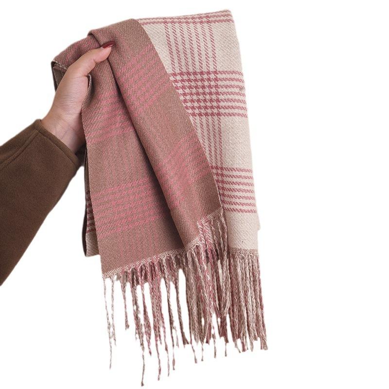 2025 new line scarf women's winter neck protection scarf student high-end warm shawl