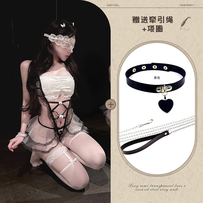 Sexy Lingerie Hot Passion Maid Suit Perspective Lace Seduction Busty Tits Maid Uniform A