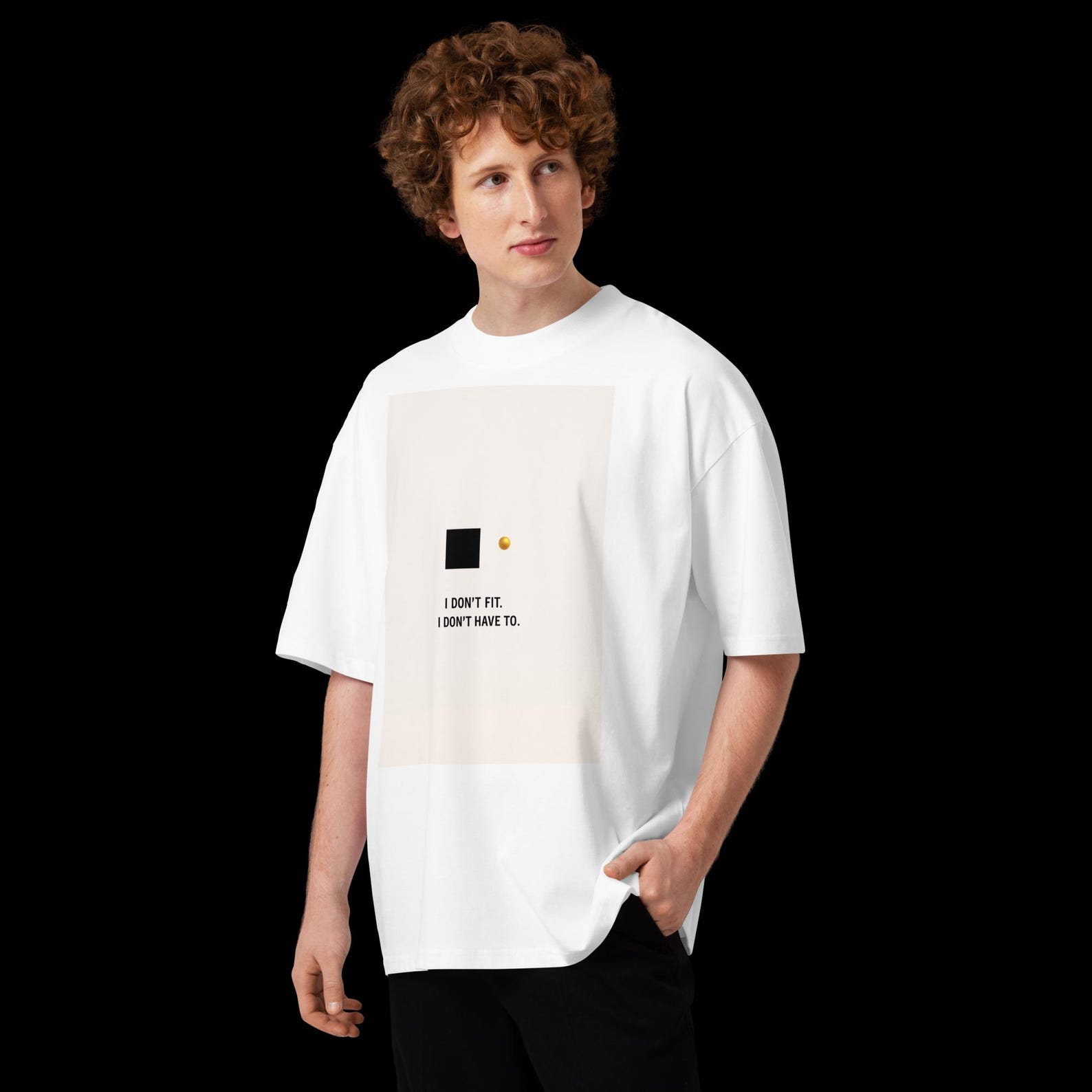 Unisex organic oversized high neck t-shirt - The untranslatable self S