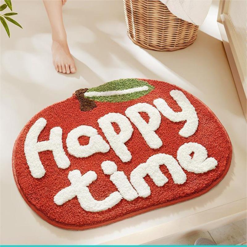Little Fresh Fruit Special Imitation Cashmere Carpet Warm Machine Washable Bathroom Door Carpet Porch Mat Home Decor
