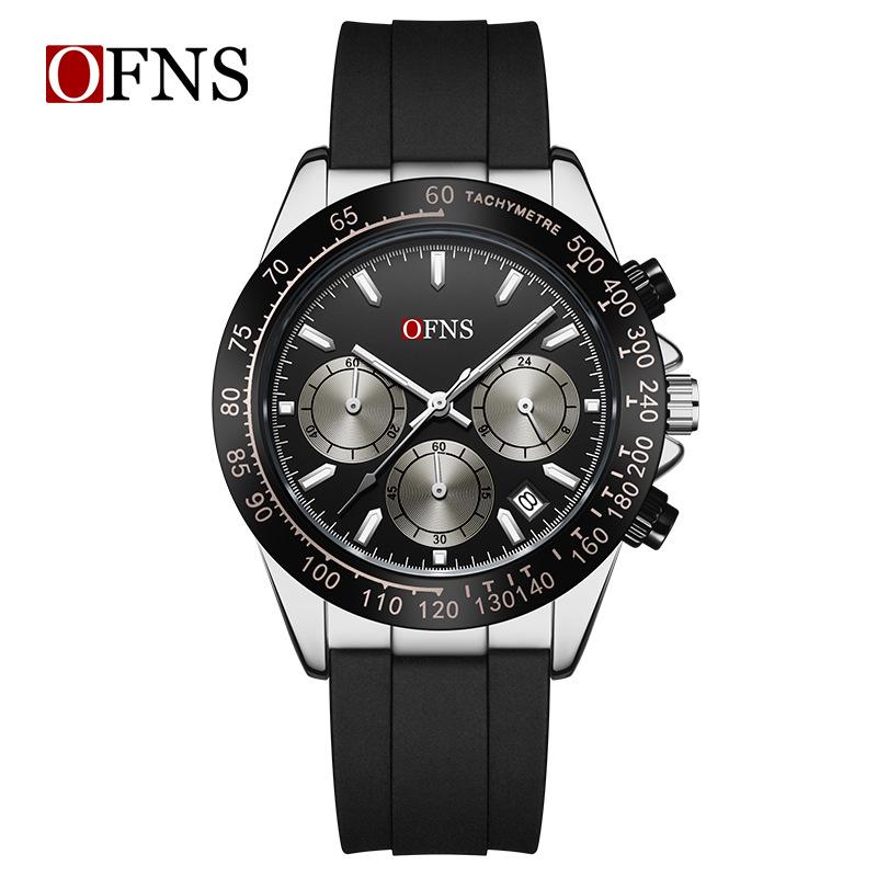 Oufanni Men s Waterproof Chronograph Watch with Calendar and Steel Band