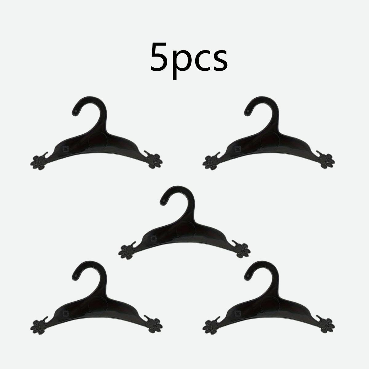 

5pcs-Pet Clothes Hanger Mini Cute Anti Slip Storage Dog Cat Clothes Rack Durable Functional Plastic Pet Hangers for Dog 5pcs чёрный