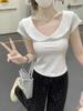 Korean Sweet Spring/Summer Slim-Fit Doll Collar Pure Cotton T-Shirt