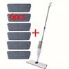 1 Set Spray Mop for Office Cleaning, Professional Commercial Floor Cleaner with 6 Reusable Pads, Efficient 360- Flexible Mop