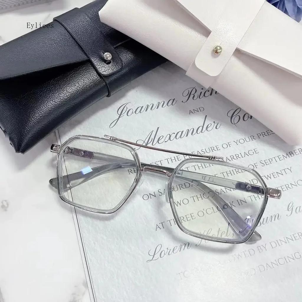 Fashion Men Myopia Glasses Anti Blue Light Metal Double Beam Nearsighted Eyewear Finished Student Myopic EyeGlasses 0-600