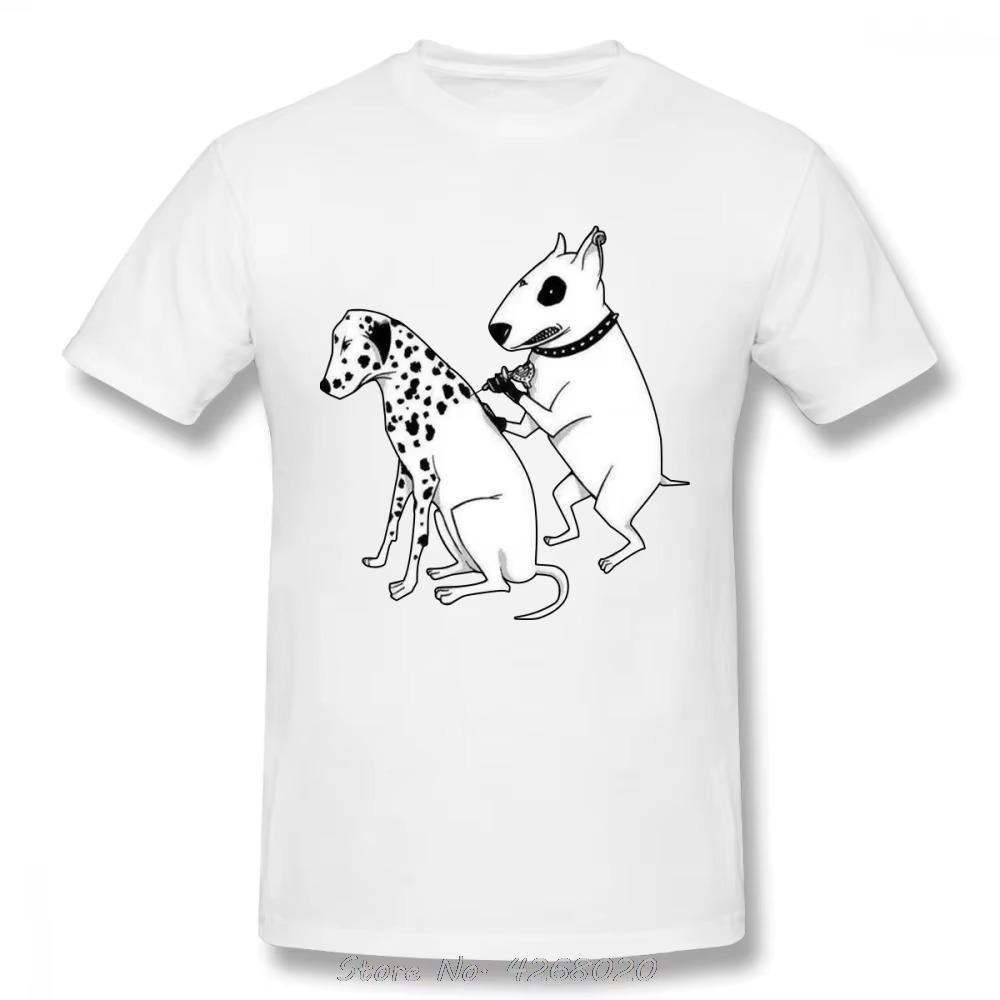 Cartoon Pittbul Tattooing T-Shirt Men Graphic T Shirt  Tshirt Funny Men's Clothing Oversized Unisex Tops Streetwear