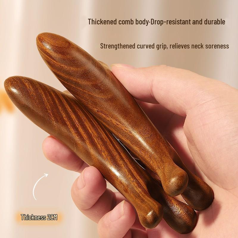 Multifunctional Sandalwood Massage Comb: Meridian Unblocking, Gua Sha, and Scalp Acupressure