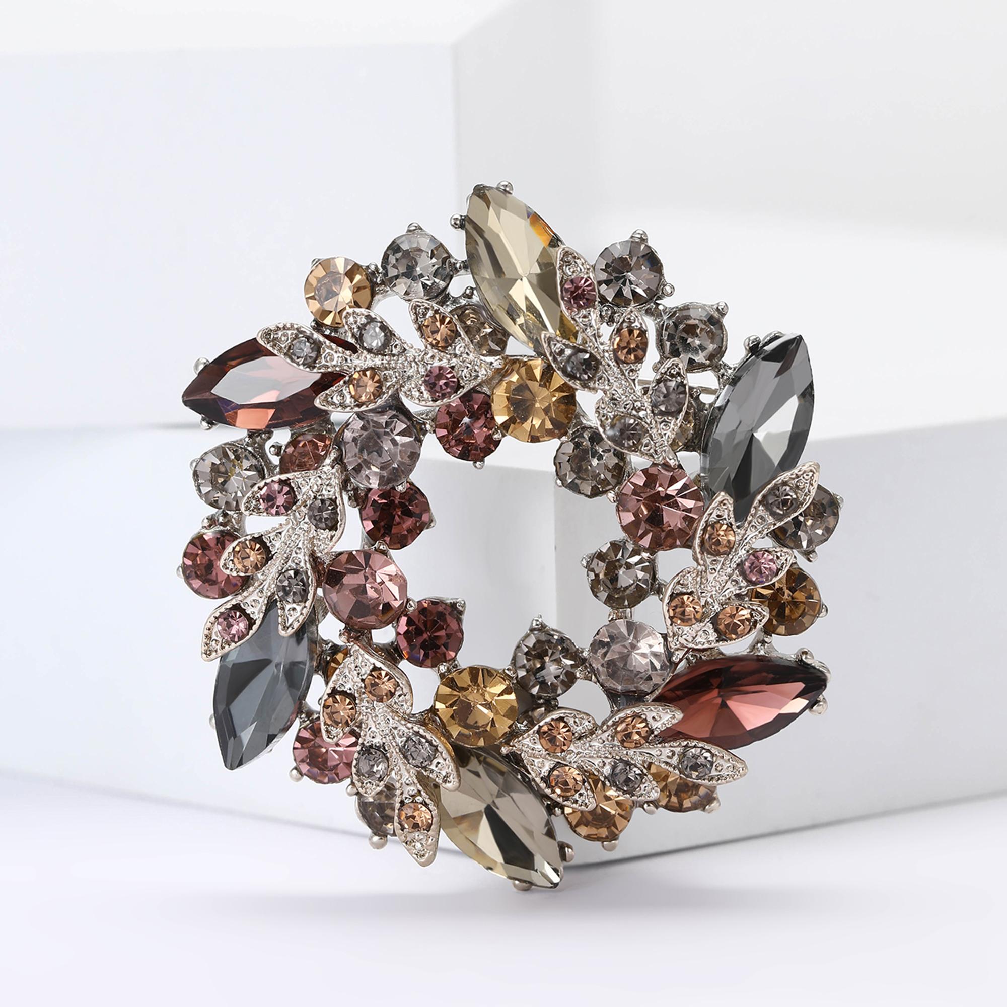 

Брошь-венок со стразами для женщин, унисекс, с драгоценными камнями, в виде колоса пшеницы, стеклянная, в виде растения, булавка для мероприятия, вечеринки, украшение для рюкзака, аксессуары для одежды