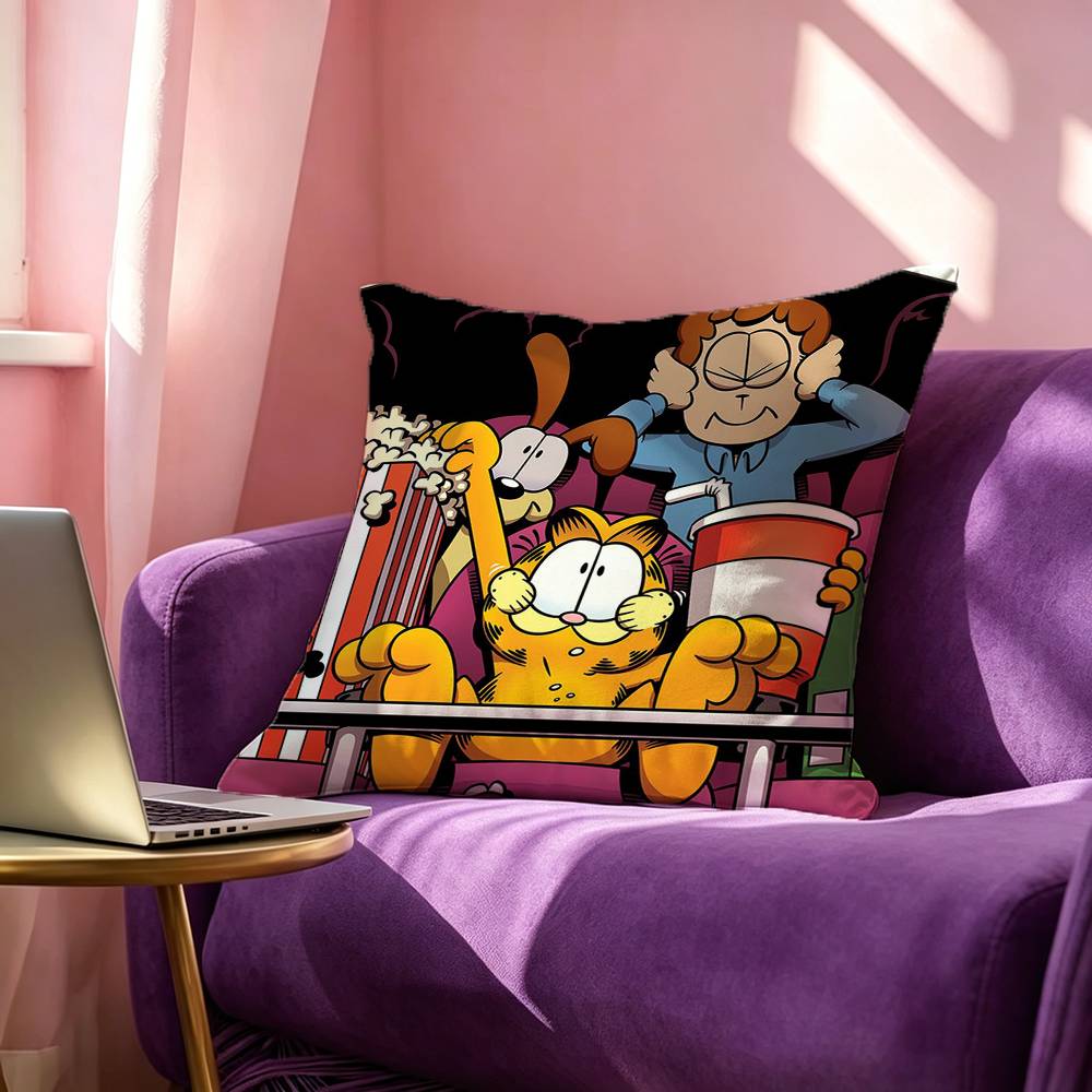 Cute Anime GGarfields Cat New Square DoubleSided printed Pillow Case Bedroom Bedside Pillow Sofa Cushion Cover