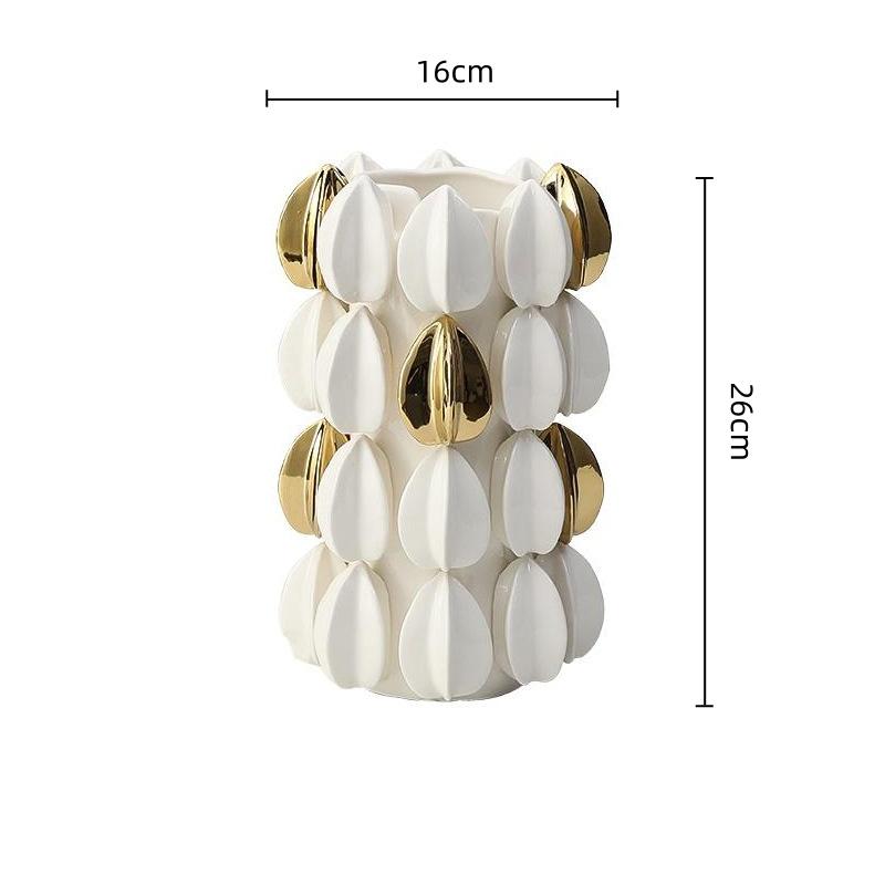 Ceramic Vase Gold Creative Fruit Shape Cartoon Lemon Carambola Ceramic Handicraft Flower Vase Home Decoration Accessories