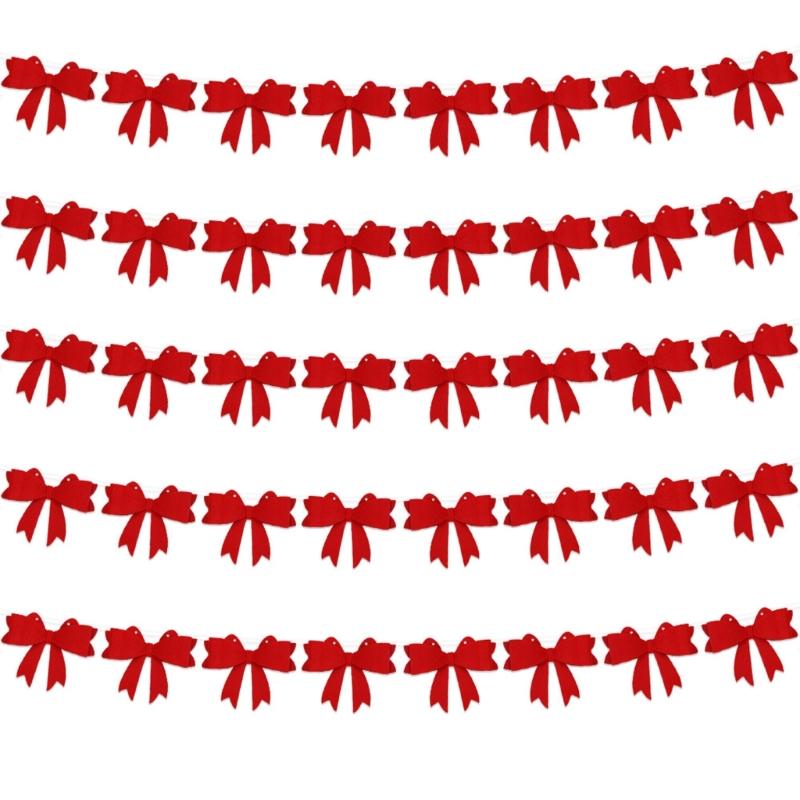 5Sets Colorful Bowknot Bunting Ornament Ceiling Hanging Decoration for Mother's Day Valentine's Day Holiday Decoration