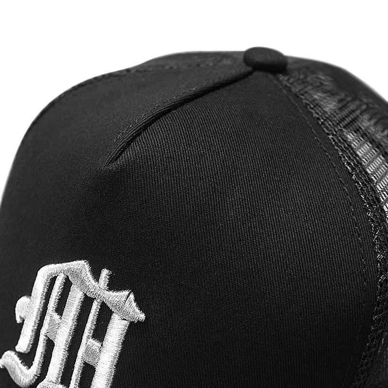 Hat Men's Summer High Top Baseball Cap Embroidery Big Head Circumference Breathable Sunshade Duck Tongue Mesh Cap