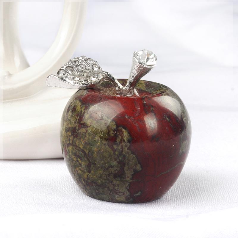 1742-30mm Big Apple Natural Crystal Stone Ornament for Christmas