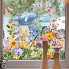 1PC PVC Removable Flower Window Stickers Daisy Tulip Butterfly Dragonfly Decorative Glass Stickers Static Stickers Home Decor