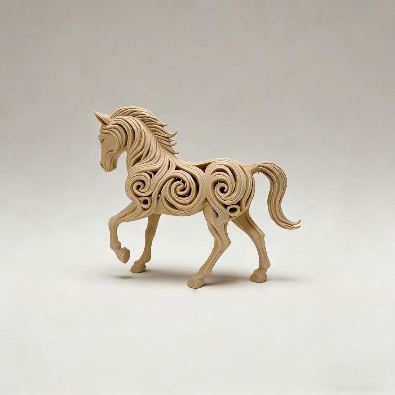 3D Printing Hollow Horse Figurine Suitable For Desktop Desk Office Horse Model Landscape Decor