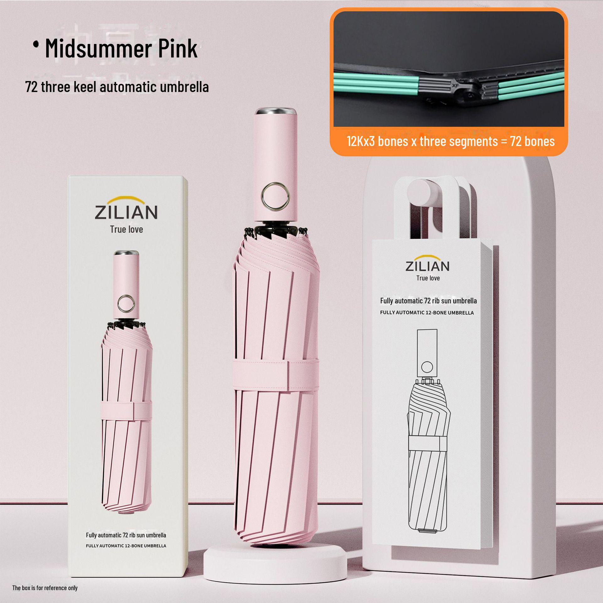 

Автоматический складной зонт из 72 костей для мужчин и женщин — большой, двойного назначения: от солнца и дождя