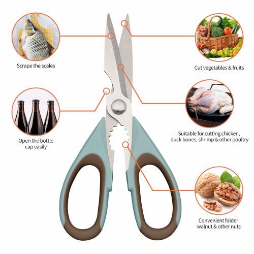 ODMILY Left-Handed Kitchen Scissors, Multipurpose Scissors for Women, Sikkos Utility Accessories, General Purpose, Sharp, Food, Seafood, Smart Cutter,
