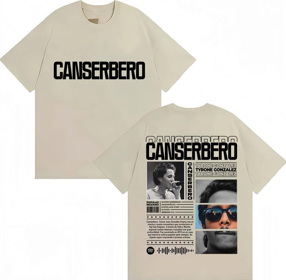 Rapper Canserbero Album Tour Print T Shirts Men Women Hip Hop Pop Music Vintage Tshirt Oversized Soft Cotton T Shirt Streetwear
