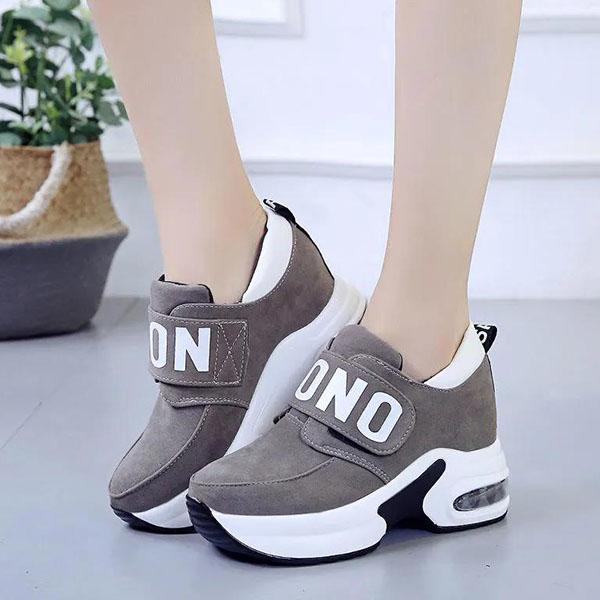 

Весенне-осенние универсальные туфли на танкетке, женские туфли на толстой подошве, удобные повседневные туфли большого размера на среднем каблуке 35 серый