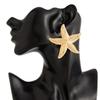 Ohrstecker mit übertriebenem Sternmotiv, für Sommer, Strand, Ozean, personalisierbar, trendig, Urlaub, Kunstperle, Seestern, Metallohrring für Frauen und Mädchen