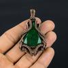 Emerald Pendant, 999 Copper Wire Wrapped Pendant Gemstone Jewelry, Handmade Pendant Amazing Jewelry, Gift For Her