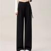 Elegant High Waist Wide Leg Pants with Ancient Button Design for Women