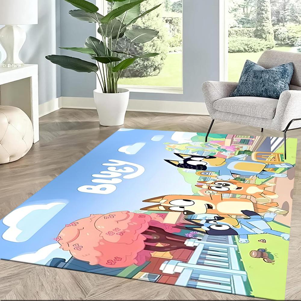 I tappeti quadrati Bluey's Playful Pals sono un'ottima scelta per soggiorni, camere da letto, arredamento della casa e come regali.