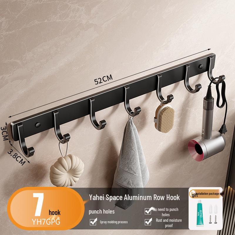 Punch-Free Space Aluminium-Klebehaken für Badezimmer, Küche und zum Aufhängen von Kleidern